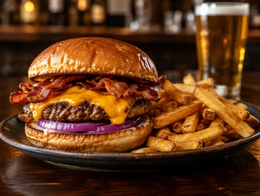 Hamburguesa bacon de Historietas Resto Bar, Junín