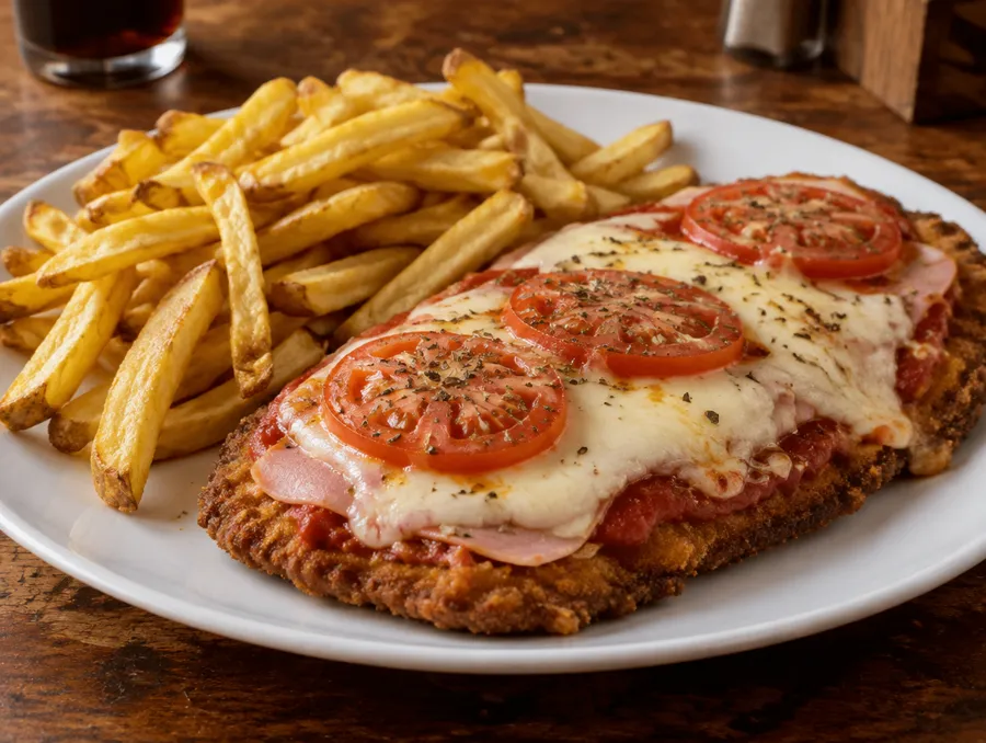 Milanesa de carne con papas de Historietas Resto Bar, Junín